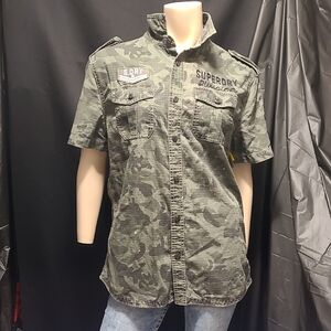 Superdry Men's Green Camouflage Shirt